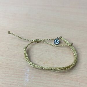 Pura Vida Metallic Gold Braided Slider Bracelet